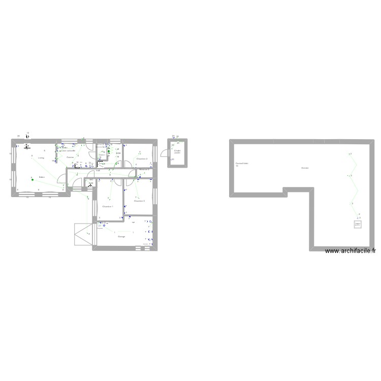 Eric maison. Plan de 9 pièces et 236 m2