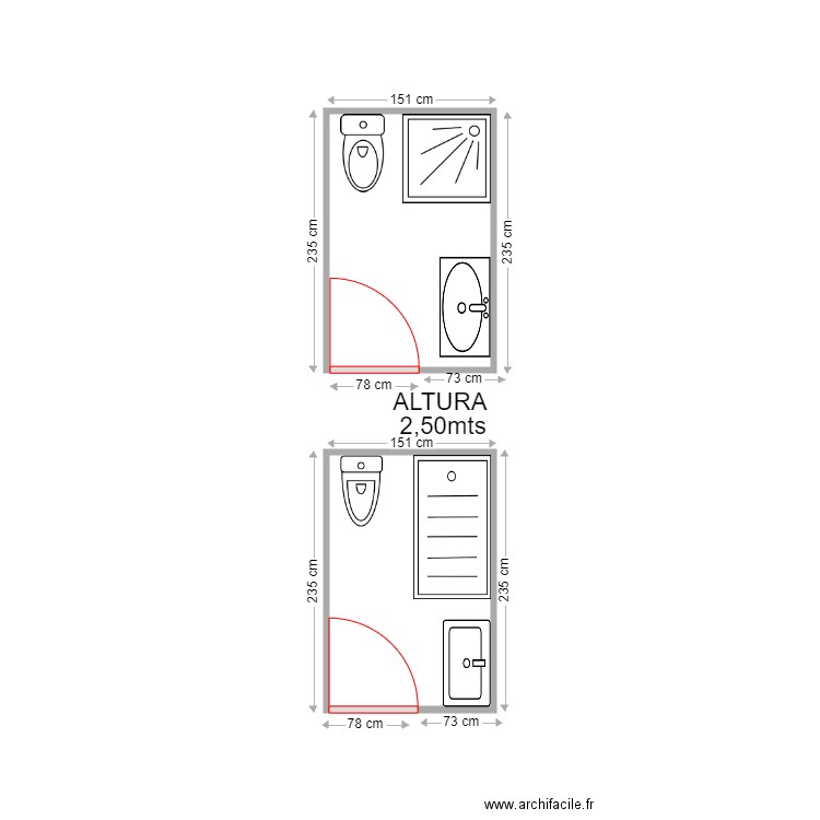 BAÑO CARLES LOPEZ. Plan de 0 pièce et 0 m2