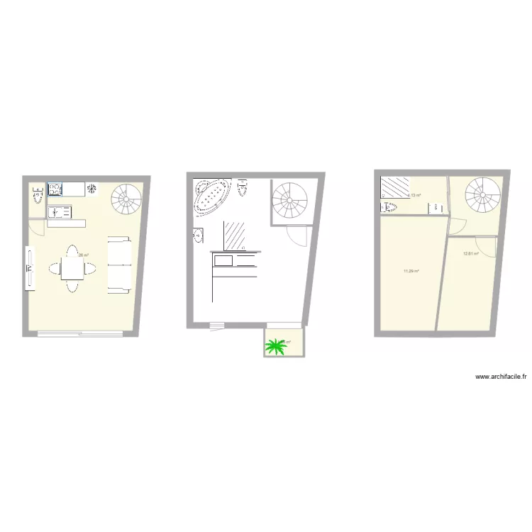 maison 1 juziers. Plan de 