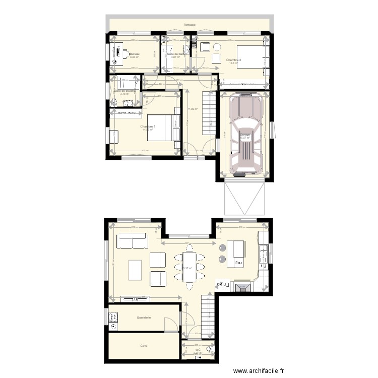 Compère Sart toit plat. Plan de 0 pièce et 0 m2