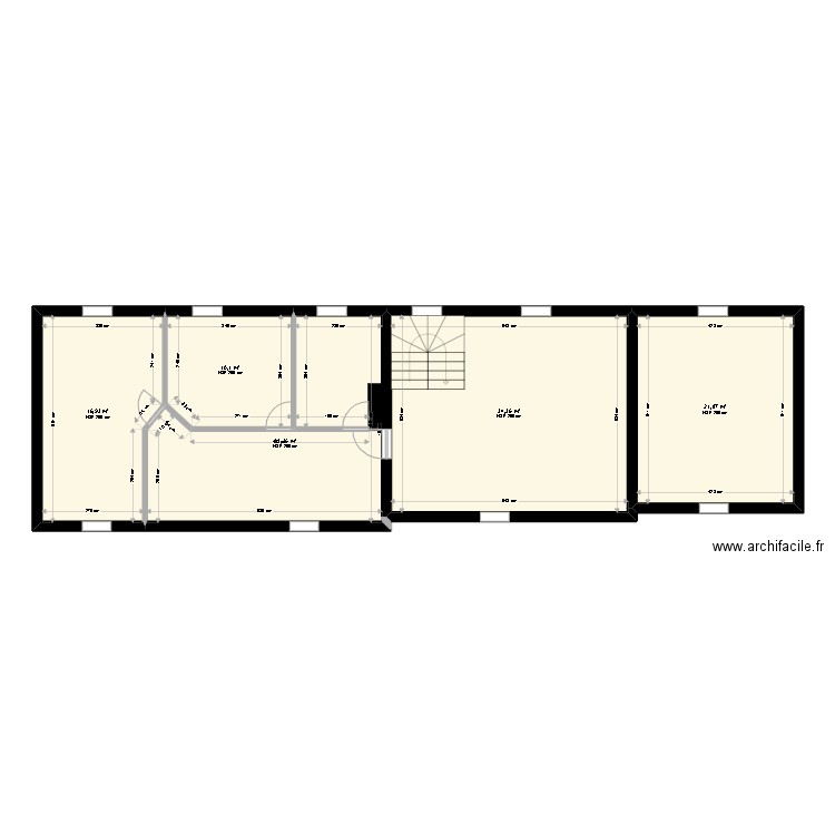 Plan structure 1er étage pièce. Plan de 5 pièces et 107 m2