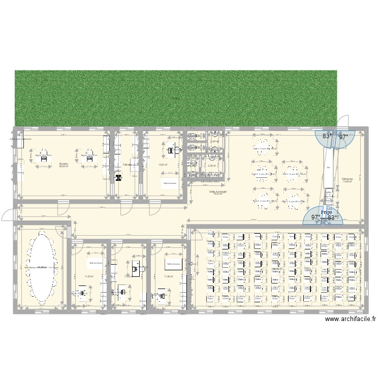 IREF 300m2. Plan de 15 pièces et 269 m2