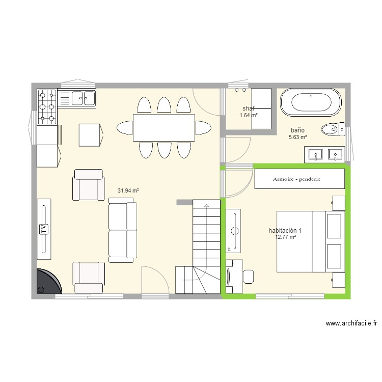 plano casa 2 pisos 9 x 6 mts. Plan de 0 pièce et 0 m2