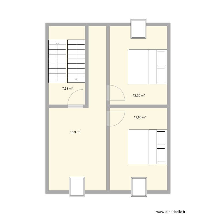 REZ COMMERCE 2èME. Plan de 4 pièces et 50 m2