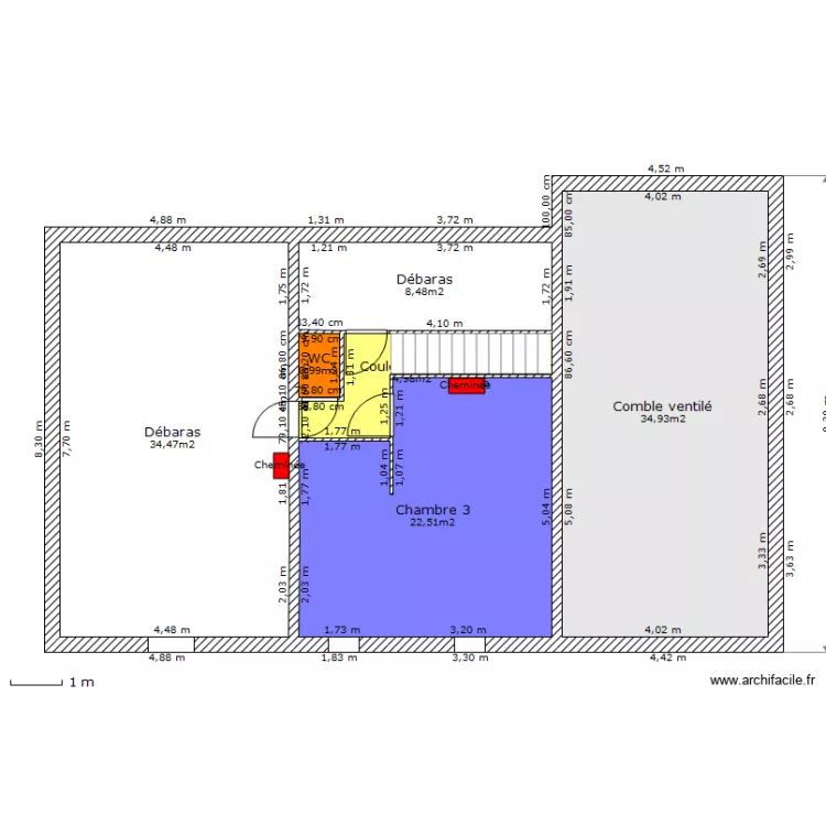 maison-combles. Plan de 