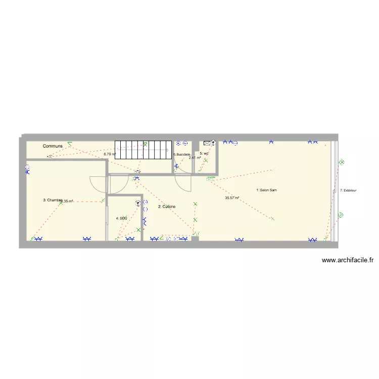 PALMIERS 1 &eacute;lectricit&eacute;. Plan de 