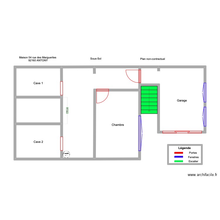 Blino sans mesure garage . Plan de 7 pièces et 62 m2