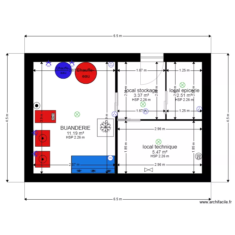 BUANDERIE LOCAL BRICOLAGE. Plan de 