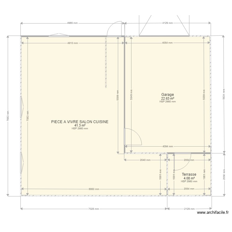 BLAZY  PROJET PIECE DE VIE. Plan de 0 pièce et 0 m2