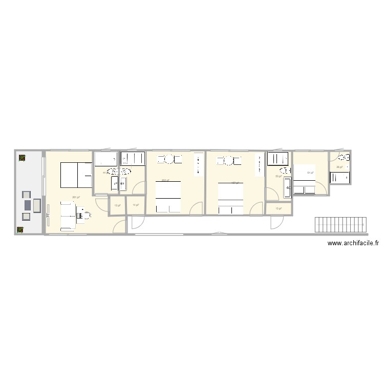 Extra 2 chambre. Plan de 0 pièce et 0 m2