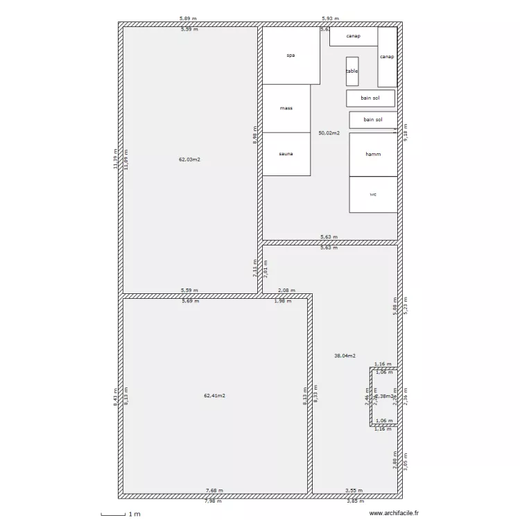 spa vide. Plan de 