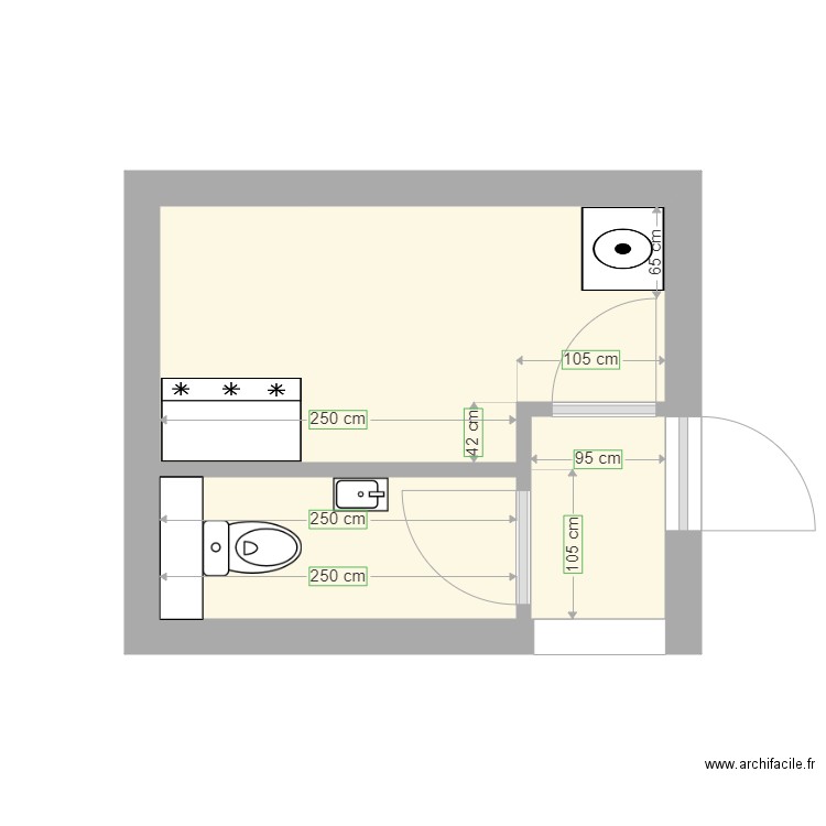 Buanderie. Plan de 0 pièce et 0 m2