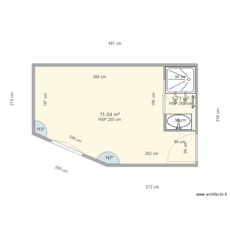 SALLE DE DOUCHE MONTAROU A. Plan de 0 pièce et 0 m2