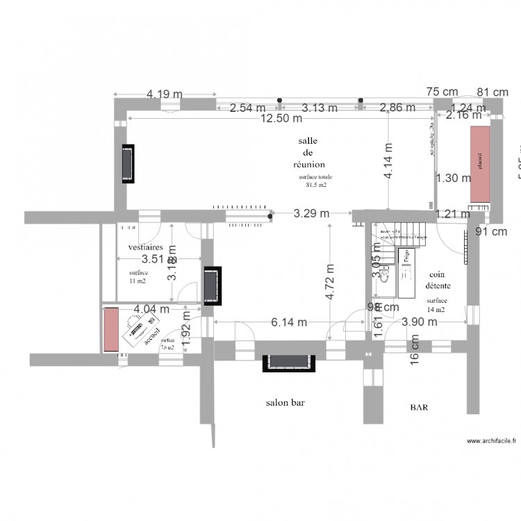 espace evenementiel  bonne cotes . Plan de 0 pièce et 0 m2