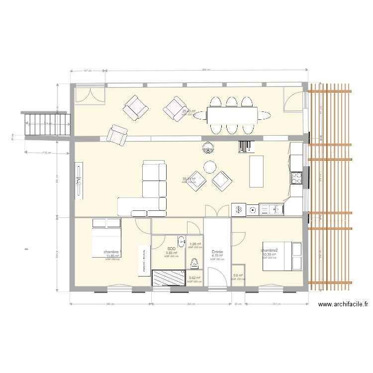 essai 2 2019. Plan de 9 pièces et 100 m2