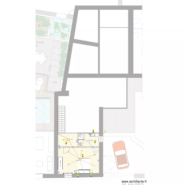 Extention &eacute;clairage. Plan de 