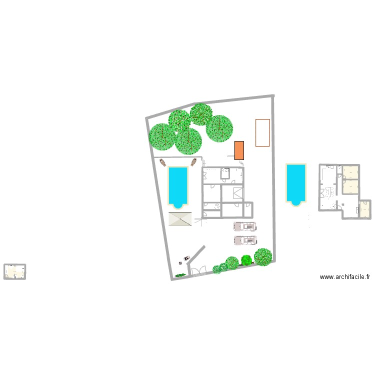 Sejour. Plan de 4 pièces et 41 m2