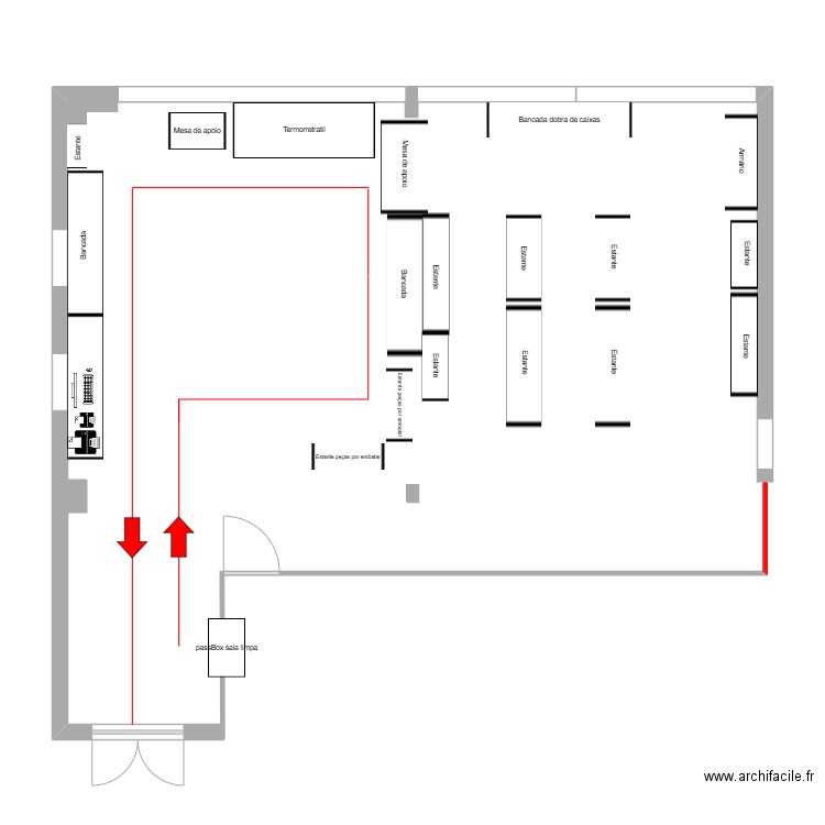 Embalagem final. Plan de 1 pièce et 97 m2