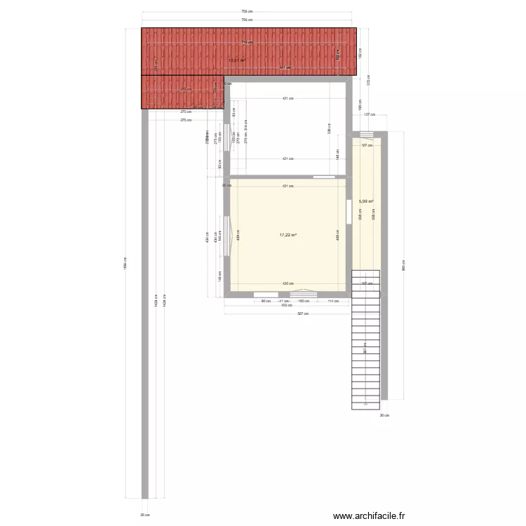 Plan toiture actuel. Plan de 