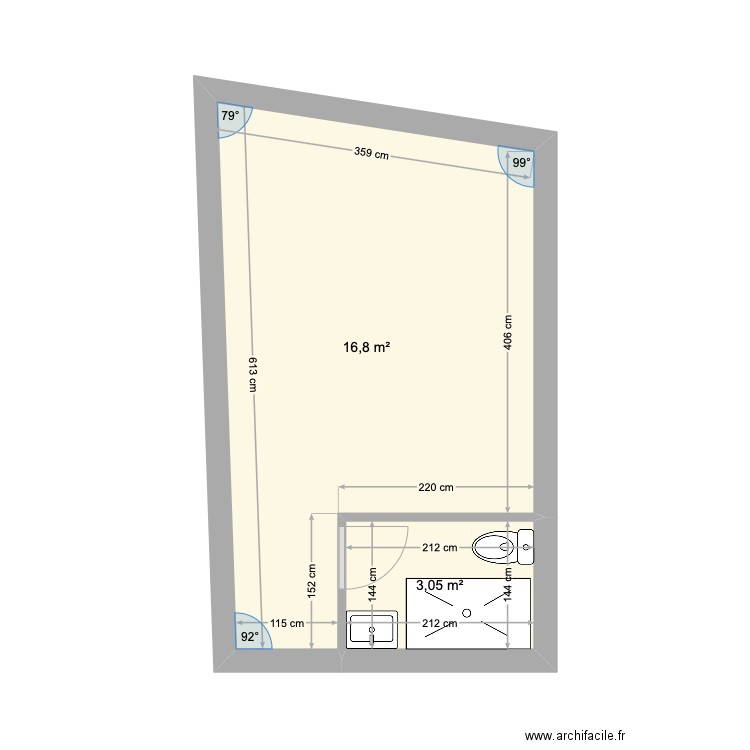 FARAGONI 2. Plan de 2 pièces et 20 m2