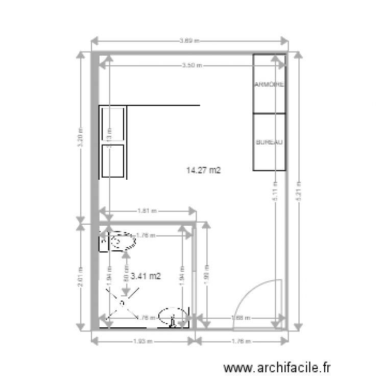 HOTEL LE GRAND CHENE PLAN PROJET CHAMBRE ADAPTEE. Plan de 0 pièce et 0 m2