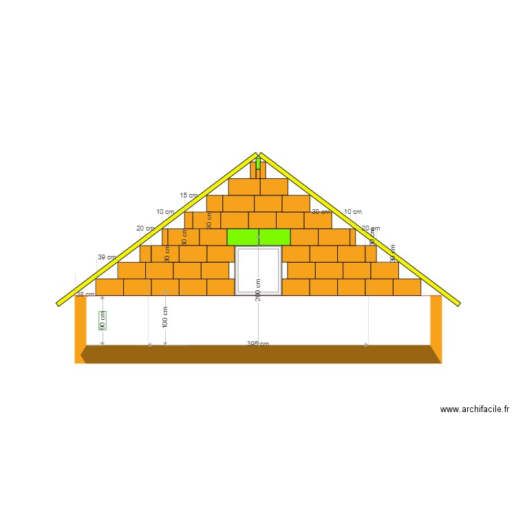 pignon brique. Plan de 0 pièce et 0 m2