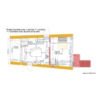 plan courtote après  travaux avec cuisine + chambre sdb