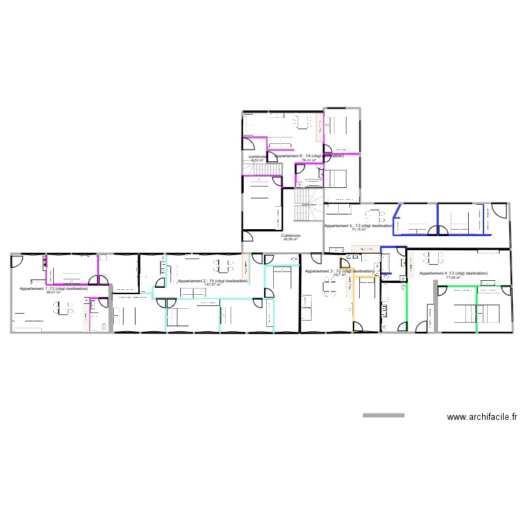 plans RDC pour DP détail. Plan de 8 pièces et 494 m2