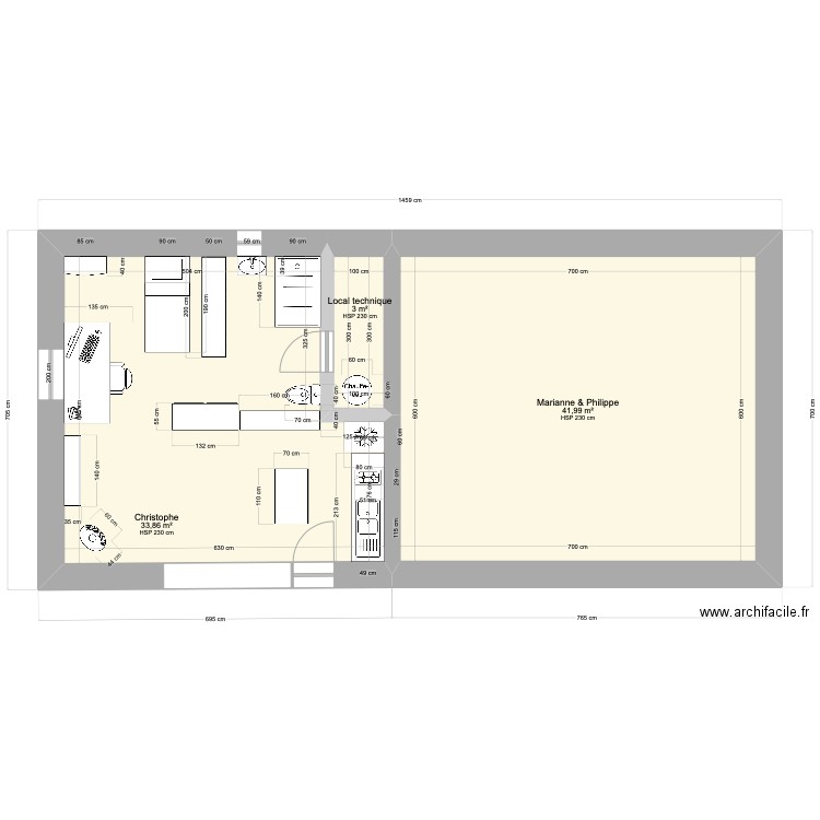 SERRE_7. Plan de 3 pièces et 79 m2