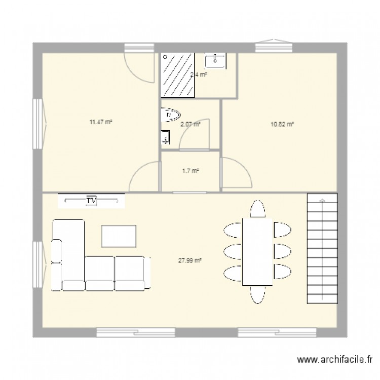 Plan maison rez de chaussée. Plan de 0 pièce et 0 m2