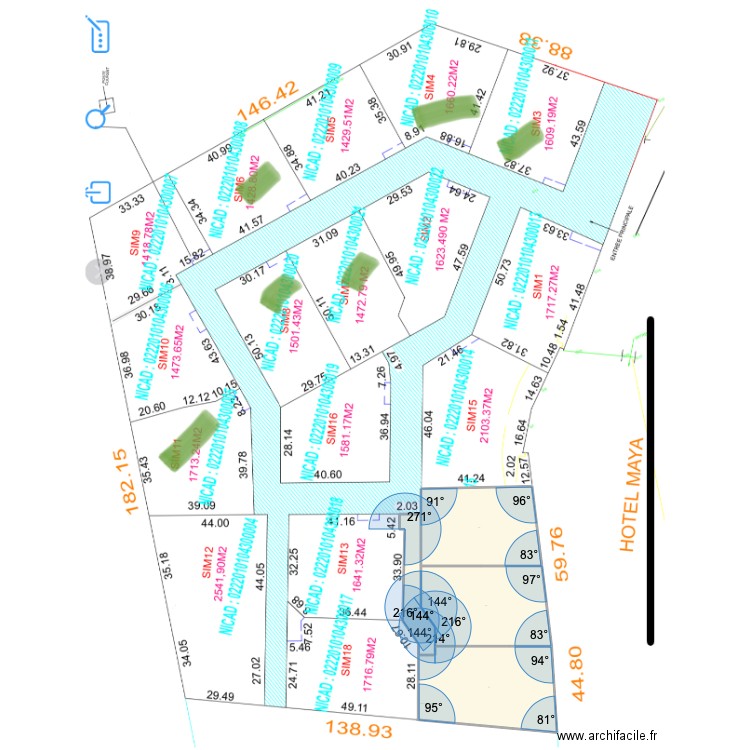 MAYA PLAGE V17 V14. Plan de 4 pièces et 4421 m2