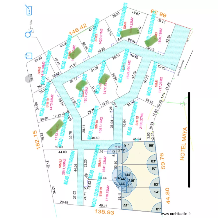 MAYA PLAGE V17 V14. Plan de 