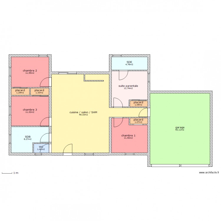 ébauche maison couleur. Plan de 0 pièce et 0 m2