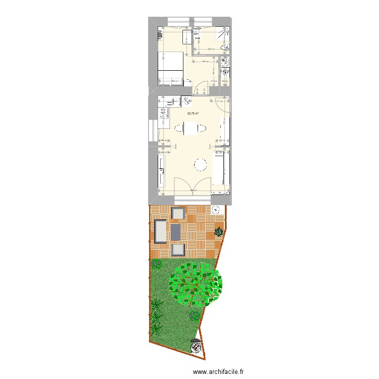 293 caillols type 2 avec chambre. Plan de 0 pièce et 0 m2