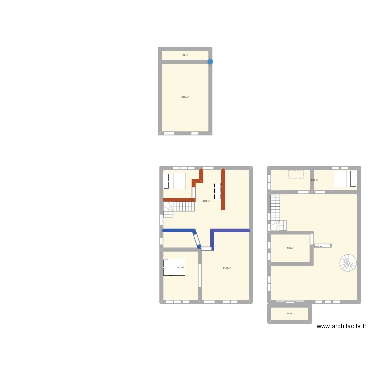 madeleine 2. Plan de 9 pièces et 179 m2