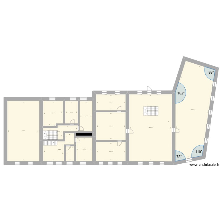 Mussy la ville niveau 1. Plan de 13 pièces et 453 m2