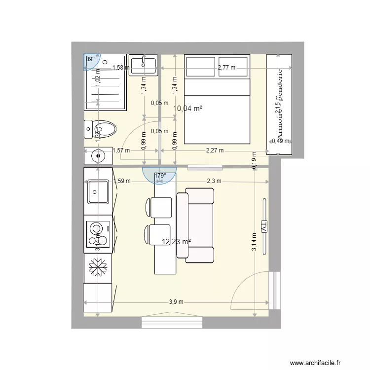studio. Plan de 