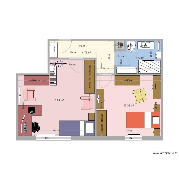 Zone nuit 3. Plan de 0 pièce et 0 m2