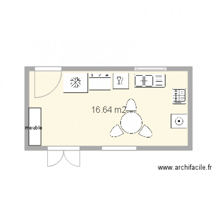 cuisine amenagee. Plan de 0 pièce et 0 m2