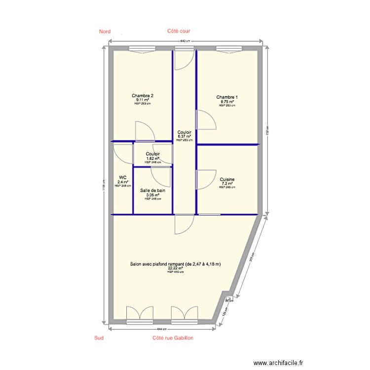 plan cote appart. Plan de 0 pièce et 0 m2