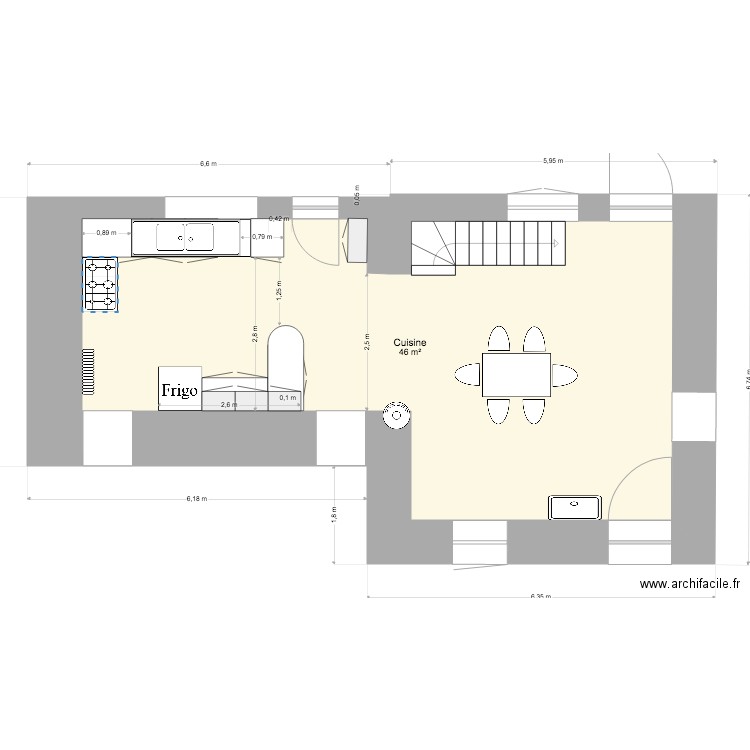 Cuisine V3. Plan de 0 pièce et 0 m2