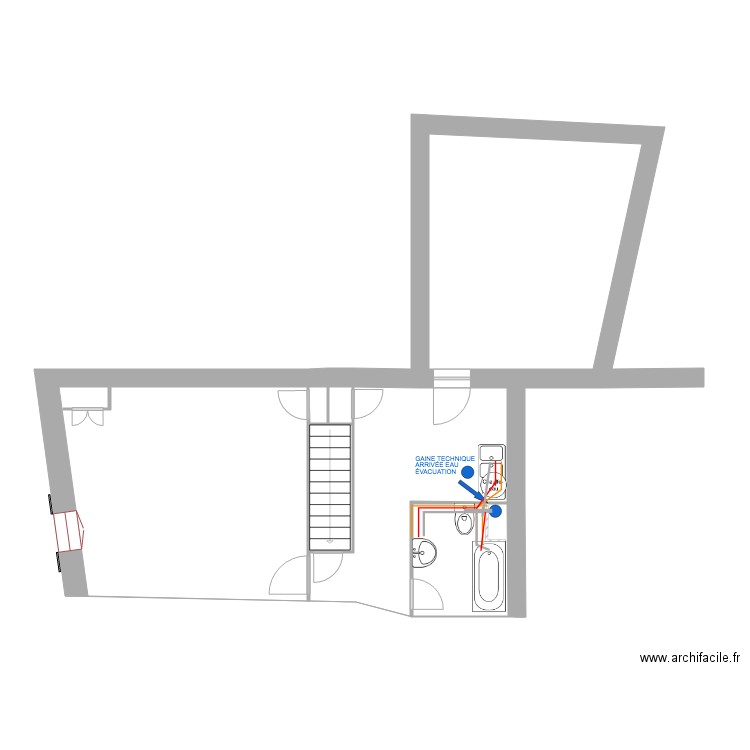 2ÉTAGE ACTUEL PLOMBERIE. Plan de 0 pièce et 0 m2
