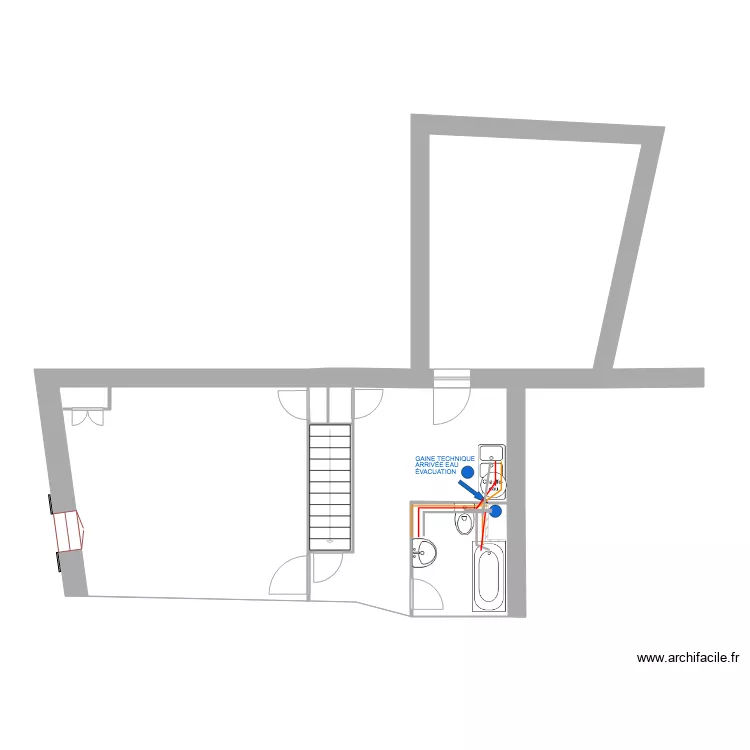 2ÉTAGE ACTUEL PLOMBERIE. Plan de 2ÉTAGE ACTUEL PLOMBERIE. Plan de