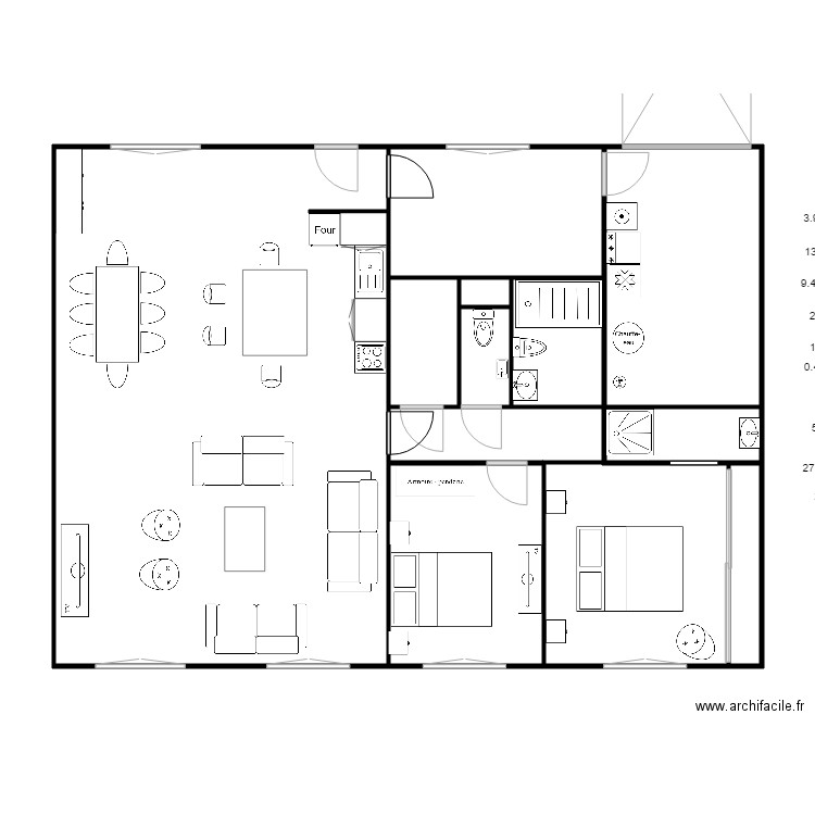 plan balizi avec meuble option 3. Plan de 0 pièce et 0 m2