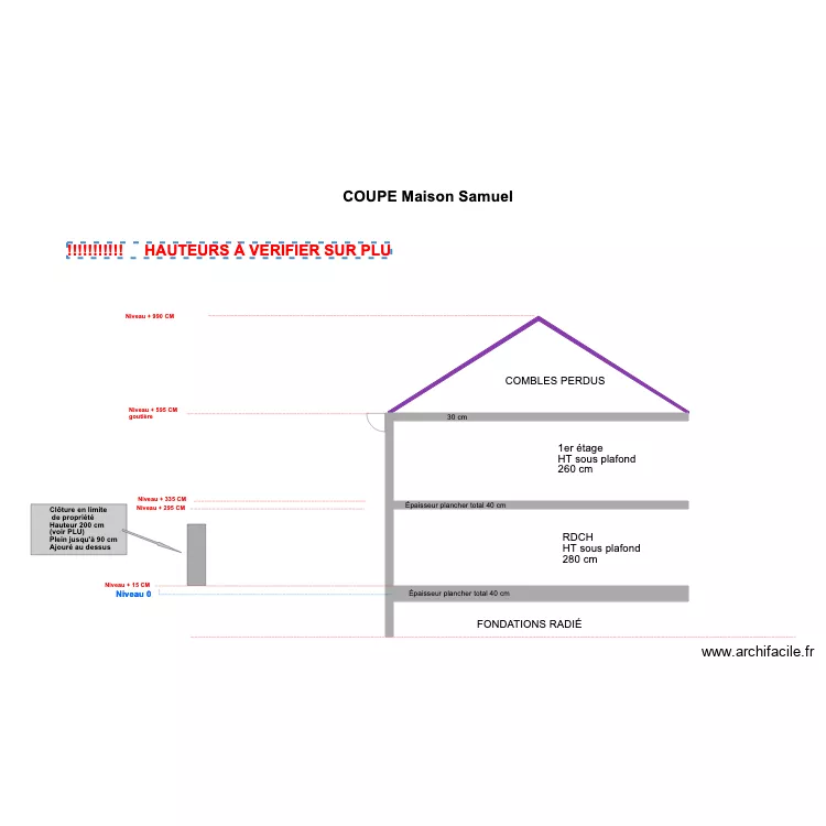 Coupe Maison Samuel 26 09 2021. Plan de 