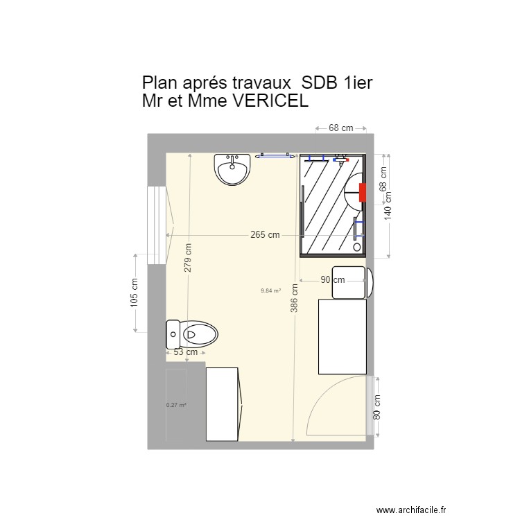 VERICEL SDB Apres TX. Plan de 0 pièce et 0 m2