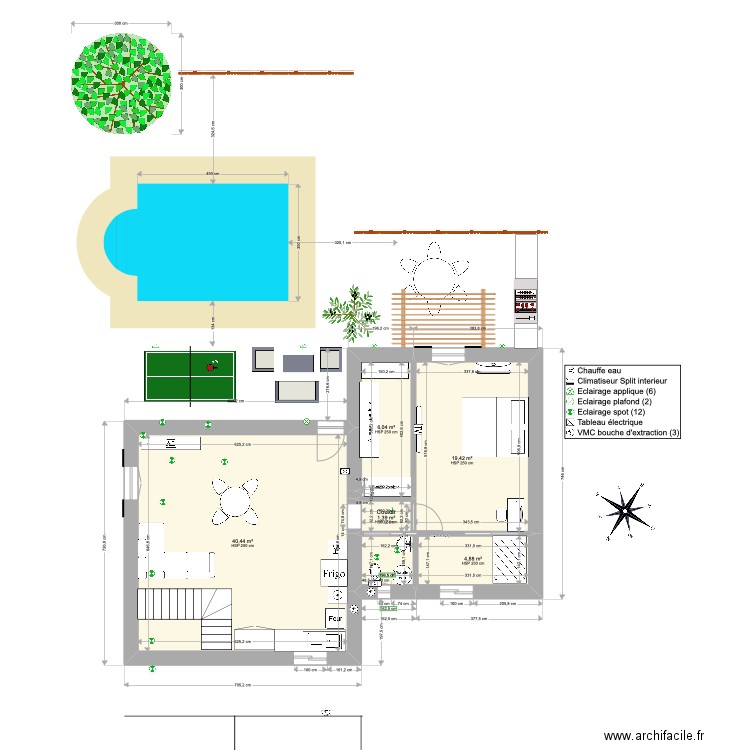 plan maison projet 3.0. Plan de 10 pièces et 111 m2