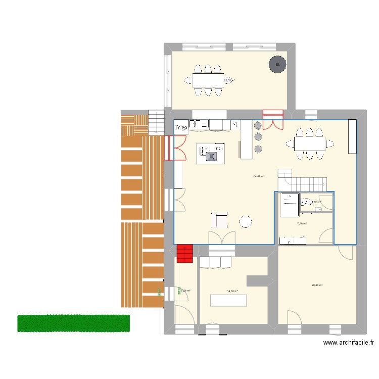ChezMamie_RDC_New version Momo. Plan de 11 pièces et 252 m2