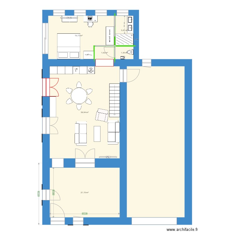 ChezMamie_RDC_New version Momo. Plan de 11 pièces et 252 m2