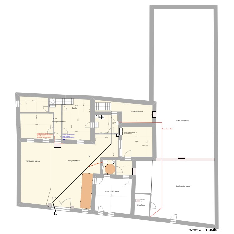 Bourron déplacement tableau. Plan de 0 pièce et 0 m2